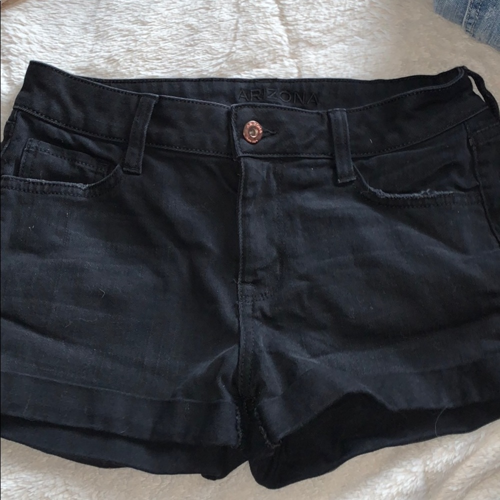 Black jean shorts